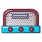 Antique radio icon, cartoon style