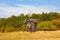 Antique ramshackle wooden windmill in Pirogovo