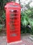 Antique red telephone booth