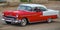 Antique Red and White Chevrolet Bel Air