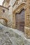 Antique reinassence cathedral doorway arch in Baeza, Jaen. Spain