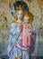 Antique Religious Wall Painting Mother Mary and Baby Jesus