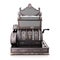 Antique retro cash register on a white background.