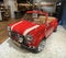 Antique Retro Style Vintage Mini Cooper Convertible Car Dashboard Red Vehicle Lifestyle Transportation Design Chrome Design Detail