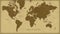 Antique retro world map illustration on beige background