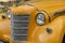 Antique retro yellow car close-up