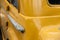 Antique retro yellow car close-up