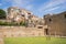 Antique Roman ruins of Herculaneum remaining after eruption of Vesuvius, Campania, Italy