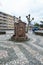 Antique rose quartz fountain and four spouts in San Anton Park