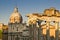 Antique ruins and baroque church in Rome, Italy