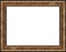 Antique rustic dark golden picture frame isolated