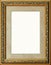 Antique rustic golden picture frame isolated