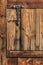 Antique Rustic Pine Wooden Door With Wrought Iron Hinge