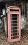 Antique Rusty Grungy Red Telephone Booth