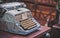 Antique Rusty Typewriter On Desk