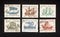 Antique sailing ships on post stamps