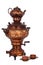 The Antique Samovar on the white background