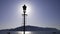 Antique sea street lamp with ladders on the seaside - Rose Village, Lustica peninsula, Kotor Bay, Montenegro