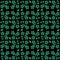 Antique seamless green background cross clover leaf vine