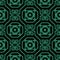 Antique seamless green background octagon spiral square flower