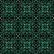 Antique seamless green background vine spiral flower kaleidoscope