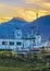 Antique ship parked at ushuaia port, argentina