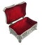 Antique silver chest with red velvet inner side