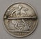 Antique silver crown brooch with horse and dragon