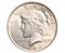 Antique silver dollar isolated