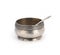 Antique silver saltcellar with silver spoon