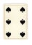 An antique six of spades playing card.