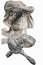 Antique statue isolated on white background. Pan Faunus God of the wild, nature and rustic music. He has the hindquarters, legs