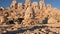 Antique statues at sunrise on Nemrut mountain in Turkey.