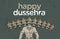 Antique Stock Illustration of `happy Dussehra` greeting card