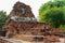 Antique Stupa surrounded by Lion statue cambodia style in Thammikarat Temple