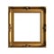 Antique style gold picture frame isolated on transparent white background, Clean old golden baroque victorian style