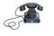 Antique Telephone with dial on white background