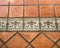 Antique terracotta floor tiles