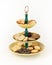 Antique Three Tier Server Tray with an Assortment of Cookies.