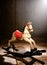 Antique Toy Rocking Horse in Old House Wood Attic
