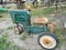 Antique Toy Tractor, ride on, Trac brand, with $100 price tag