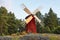 Antique traditional wooden windmill in Finland. Picturesque finn