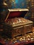 antique treasure chest with coins