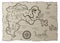 Antique treasure map. Cartoon island map template for next level game - adventures quest or treasure hunt. Pirate grunge