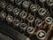 Antique typewriter keys close up