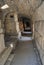 Antique  underground catacombs corridor in cave