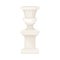 Antique Vase with Wide Neck Rested on Column Pedestal Closeup View Vector Illustration