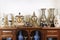 Antique vases and clocks