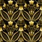 Antique vector seamless shell gold art deco pattern.
