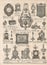 Antique victorian objects and collectibles. old newspaper. retro